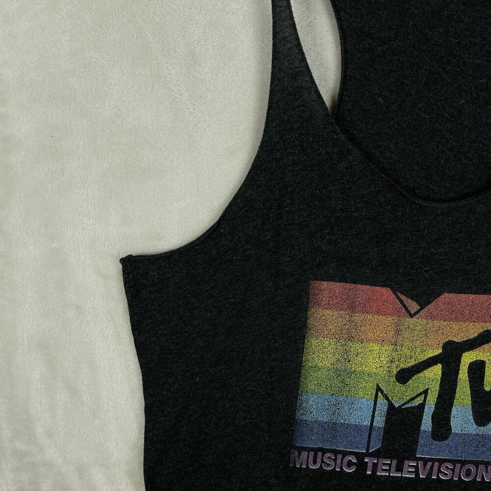 Vintage Retro MTV Music Television Gay Pride Charcoal Tank Top Adult Size M - Picture 4 of 8